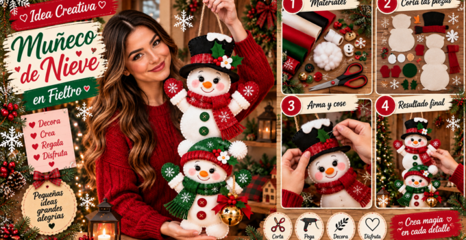Colgante Navideño de Dos Muñecos de Nieve en Fieltro 048c41a4-c722-41be-8081-fcbcf4480b15