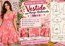 Vestido floral con mangas abullonadas y volante inferior