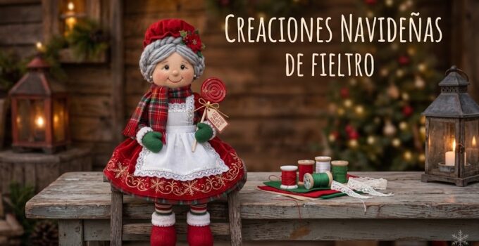 Cómo hacer una abuelita navideña de tela y fieltro paso a paso sxdcbsdgsdg