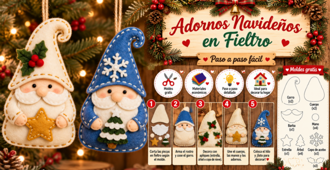 Duendecitos navideños de fieltro paso a paso con moldes para imprimir 163f2570-77e7-4ccc-9cdc-c6e161144f55