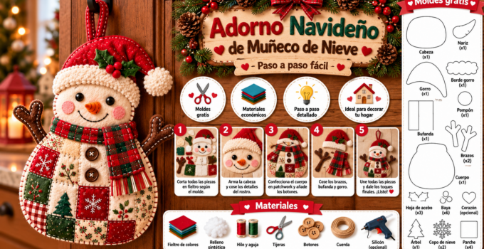Cómo hacer un muñeco de nieve navideño de patchwork para puerta 4e8e4f7d-49ca-413a-a777-6c36003d16b2