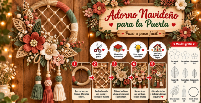 Corona decorativa de macramé con flores y borlas: paso a paso con materiales y medidas 81b12c1c-e62c-4934-bf9c-26a569fbc6a6