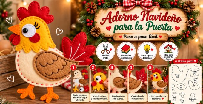 Gallinita de fieltro paso a paso: cómo hacer una decoración para cocina con moldes a8e9bfbc-b6c7-4696-8d84-9e71f5d51e5d