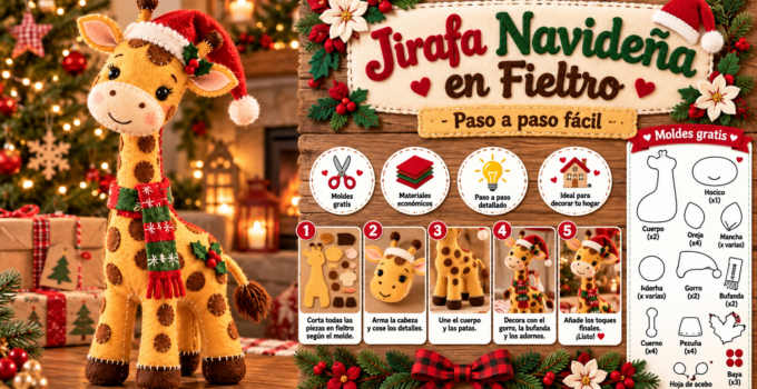 Cómo hacer una jirafa navideña de fieltro paso a paso ac2f61f5-d317-45da-b61b-17da65c96ff4