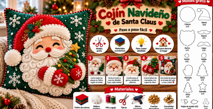 Cojín navideño de Papá Noel en fieltro paso a paso b722f8d9-148b-497b-9b67-a641069756a8