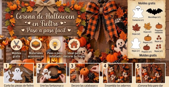 Cómo hacer una corona de Halloween con fantasmas, calabazas y murciélagos 🎃👻🦇 ce05a47b-e87a-437b-9231-3dbda709d9a5