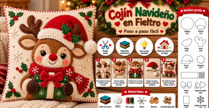 Cómo hacer un cojín navideño de reno en fieltro paso a paso d506c306-d678-472a-b28a-627ef6daf8ac
