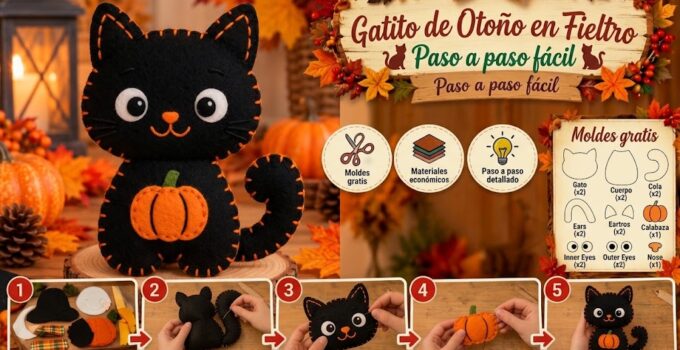 Cómo hacer un gatito negro de fieltro con calabaza para otoño 🎃🐱 ecb2e06c-c97c-418a-a1e8-1bc3c8329b28